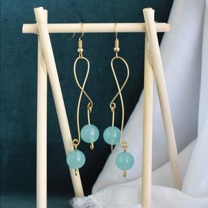 Handcrafted blue agate earrings